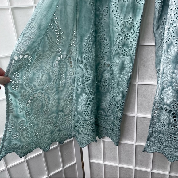 YFB Young Fabulous & Broke Strapless Eyelet Ellis Jumpsuit in Surf Blue Small - Picture 7 of 8